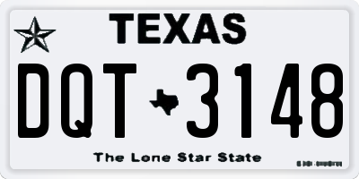 TX license plate DQT3148