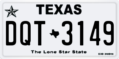 TX license plate DQT3149