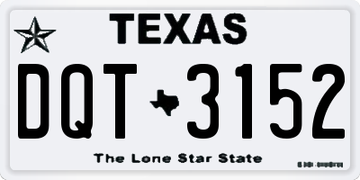 TX license plate DQT3152