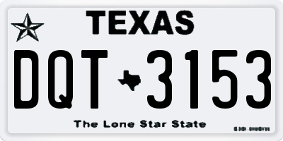 TX license plate DQT3153