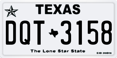 TX license plate DQT3158