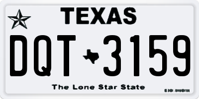 TX license plate DQT3159
