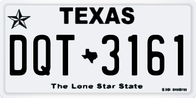 TX license plate DQT3161