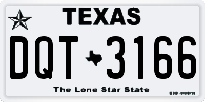 TX license plate DQT3166