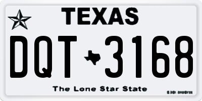TX license plate DQT3168