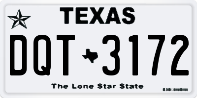 TX license plate DQT3172