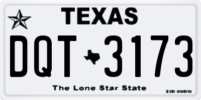 TX license plate DQT3173
