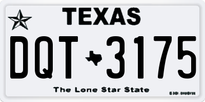TX license plate DQT3175
