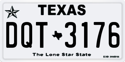 TX license plate DQT3176