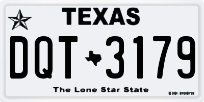 TX license plate DQT3179