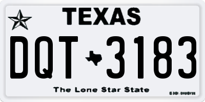 TX license plate DQT3183