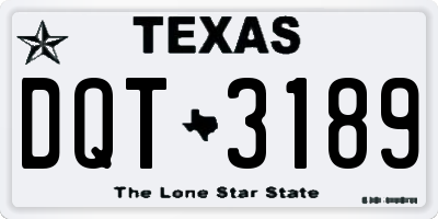 TX license plate DQT3189