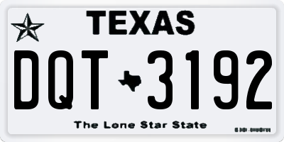 TX license plate DQT3192