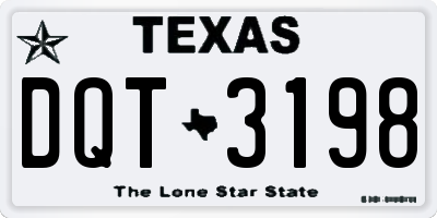 TX license plate DQT3198