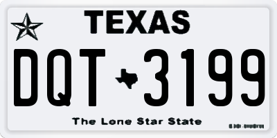 TX license plate DQT3199