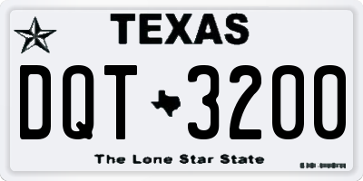 TX license plate DQT3200