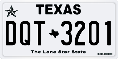 TX license plate DQT3201