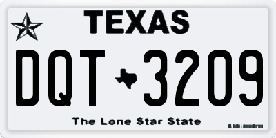 TX license plate DQT3209