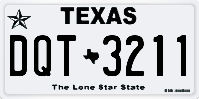 TX license plate DQT3211