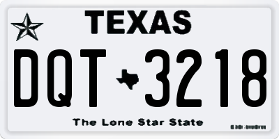 TX license plate DQT3218