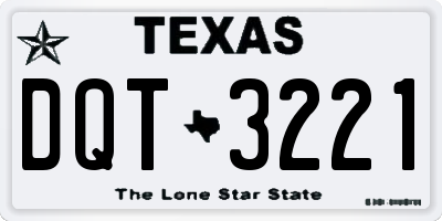 TX license plate DQT3221