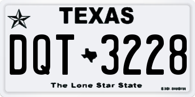 TX license plate DQT3228