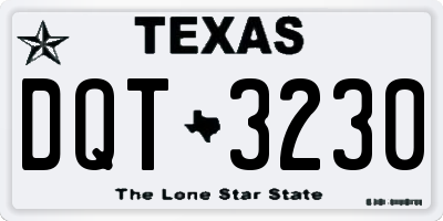 TX license plate DQT3230