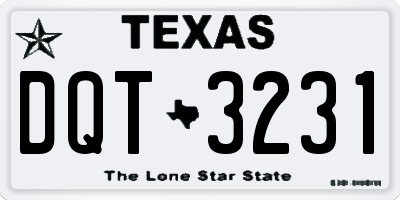 TX license plate DQT3231