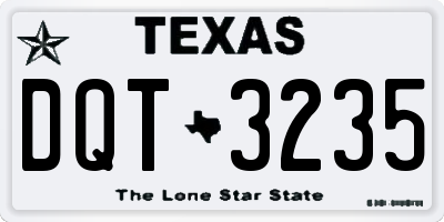 TX license plate DQT3235
