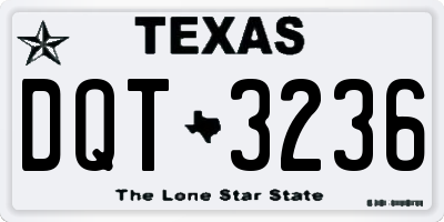 TX license plate DQT3236