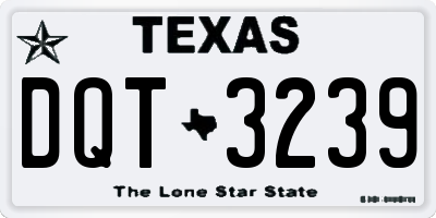 TX license plate DQT3239