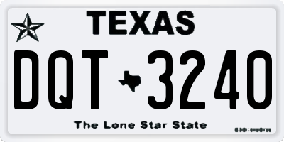 TX license plate DQT3240