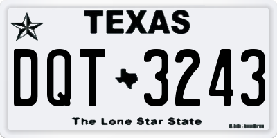 TX license plate DQT3243