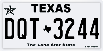 TX license plate DQT3244