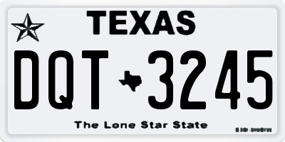 TX license plate DQT3245