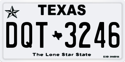 TX license plate DQT3246