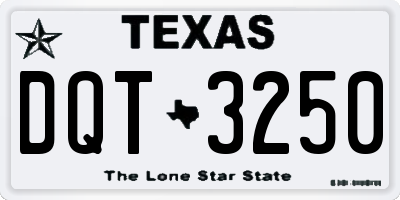 TX license plate DQT3250