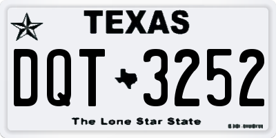 TX license plate DQT3252