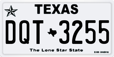 TX license plate DQT3255
