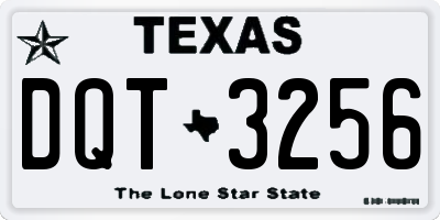 TX license plate DQT3256