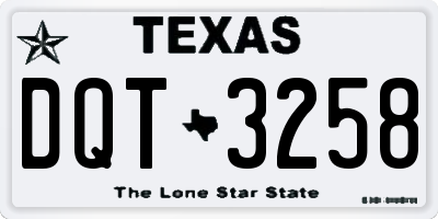 TX license plate DQT3258