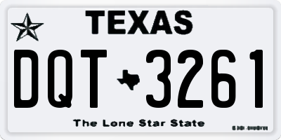 TX license plate DQT3261