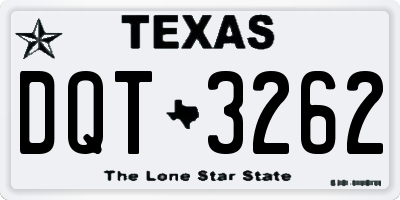 TX license plate DQT3262