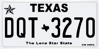 TX license plate DQT3270