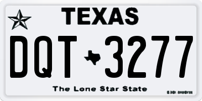 TX license plate DQT3277