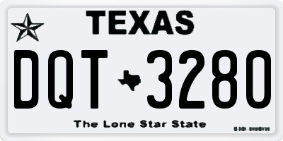 TX license plate DQT3280