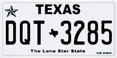 TX license plate DQT3285