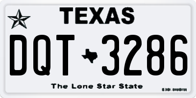 TX license plate DQT3286