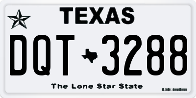 TX license plate DQT3288
