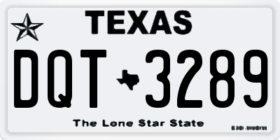 TX license plate DQT3289